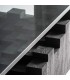 Mesa centro cuadrada XL madera mango negra y cristal transparente 3