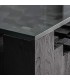 Mesa centro cuadrada XL madera mango negra y cristal transparente 2