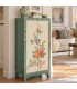 Armario bajo 2 puertas madera decorada a mano multicolor oriental Mdmhogar