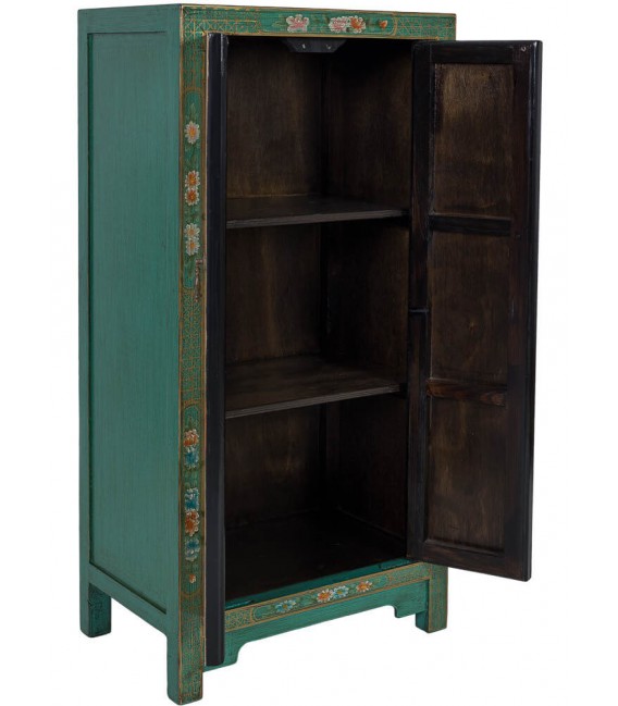 Armario bajo 2 puertas madera decorada a mano multicolor oriental 2