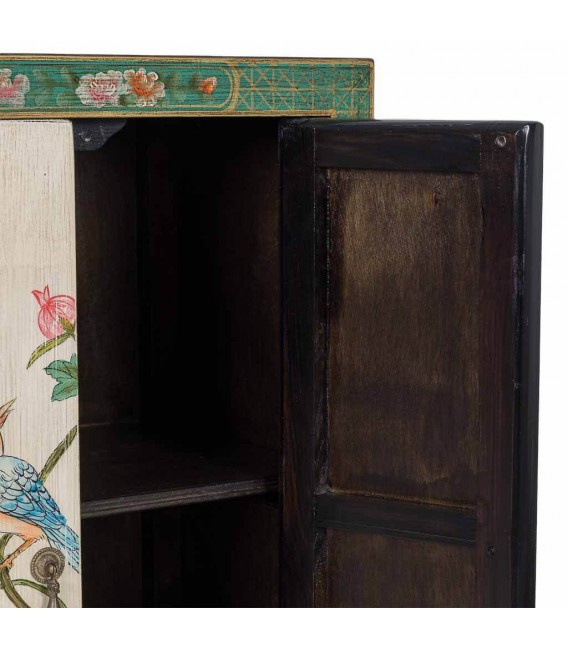 Armario bajo 2 puertas madera decorada a mano multicolor oriental 5