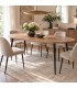 Mesa comedor ovalada madera mango natural con patas metal negro Mdmhogar