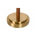 Lámpara sobremesa metal dorado madera cerezo y pantalla blanca 4