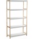 Estantería madera de pino natural y MDF blanco estilo nórdico