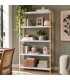 Estantería madera de pino natural y MDF blanco estilo nórdico Mdmhogar
