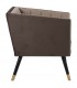 Butaca terciopelo marrón y topo con patas negras y doradas art deco 2