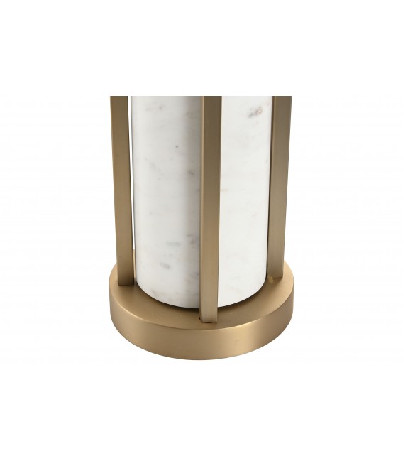 Lámpara sobremesa XXL mármol blanco y metal dorado art decó 3