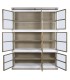Vitrina XXL roble natural y blanca con escalera estilo colonial 3