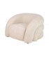 Butaca baja chenilla beige de diseño contemporáneo envolvente