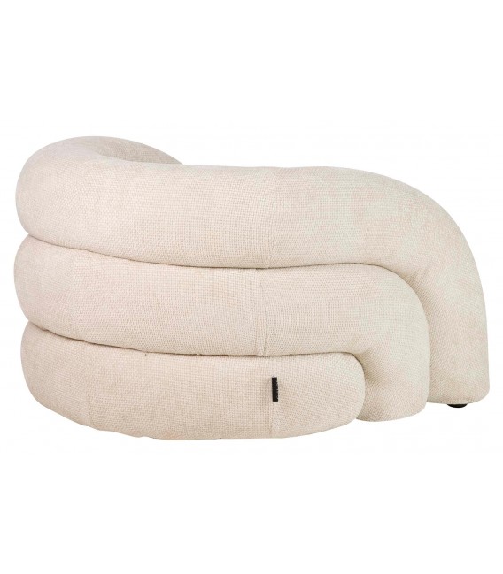 Butaca baja chenilla beige de diseño contemporáneo envolvente 2