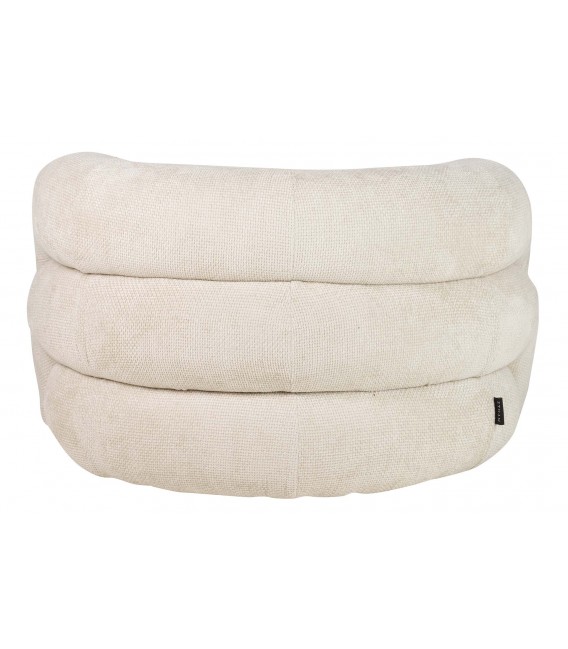 Butaca baja chenilla beige de diseño contemporáneo envolvente 3