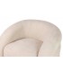 Butaca baja chenilla beige de diseño contemporáneo envolvente 4