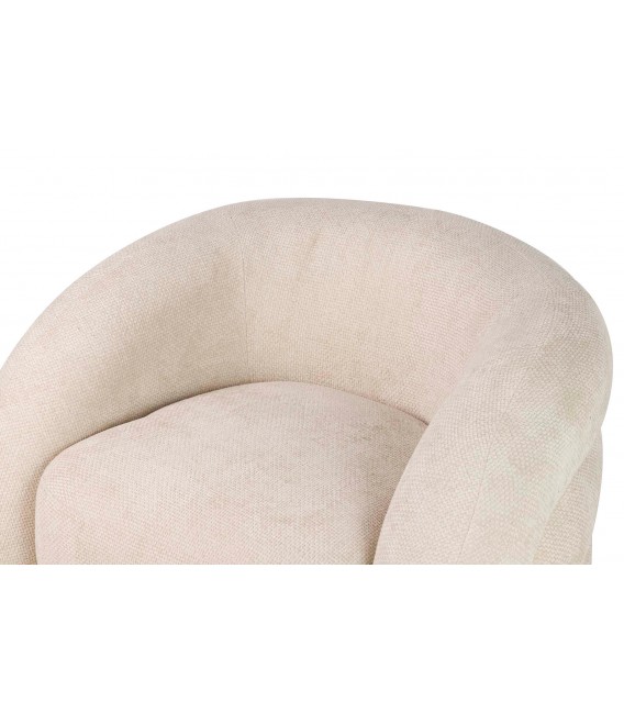 Butaca baja chenilla beige de diseño contemporáneo envolvente 4