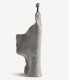 Figura decorativa alta cerámica gris jaspeada estilo art decó