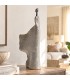 Figura decorativa alta cerámica gris jaspeada estilo art decó Mdmhogar