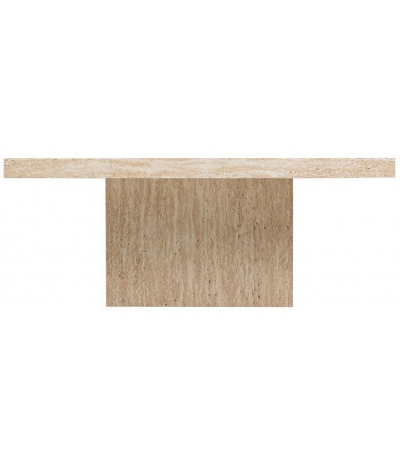 Mesa de centro cuadrada imitación travertino contemporánea 1
