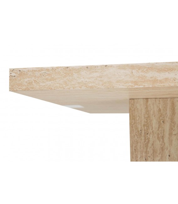 Mesa de centro cuadrada imitación travertino contemporánea 4