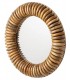 Espejo redondo de madera de mango natural estilo boho 1