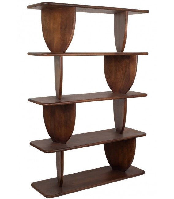 Estantería de madera maciza de mango nogal diseño contemporáneo