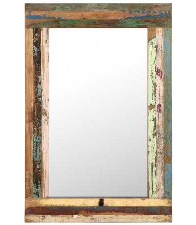 Espejo rectangular de madera recuperada multicolor estilo vintage