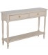 Consola de entrada grande 2 cajones en madera beige provenzal