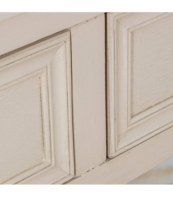 Consola de entrada grande 2 cajones en madera beige provenzal 6