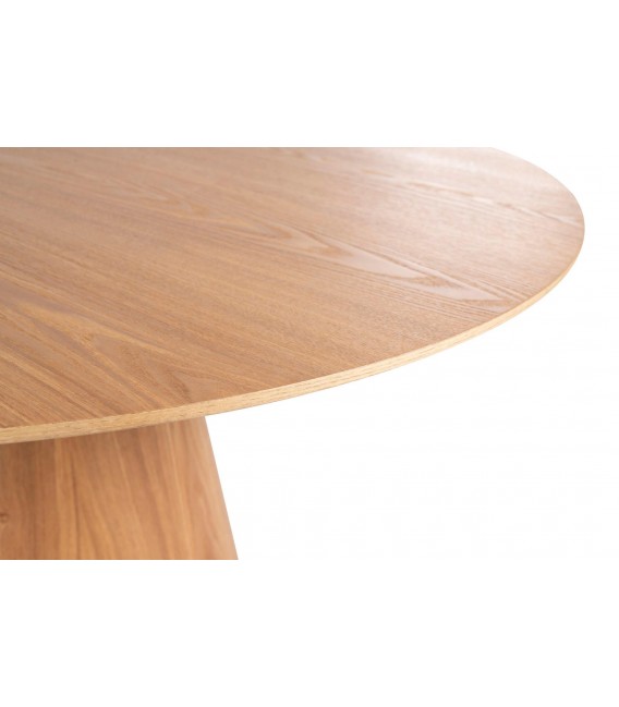 Mesa de comedor redonda 120 Ø madera natural estilo nórdico 3