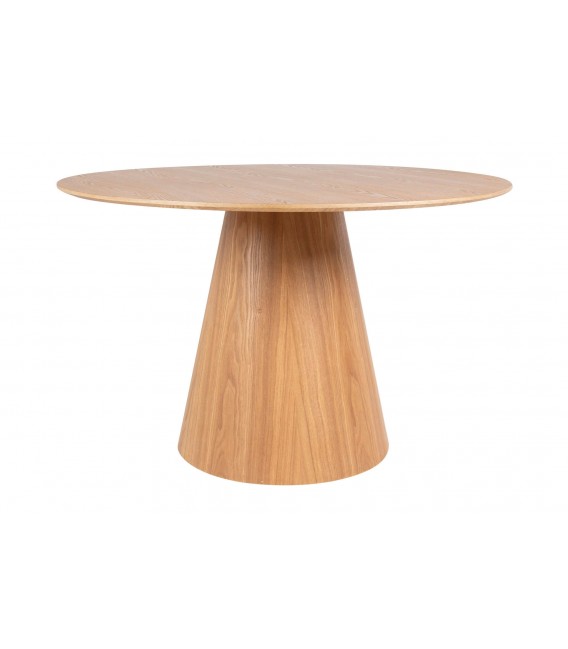 Mesa de comedor redonda 120 Ø madera natural estilo nórdico
