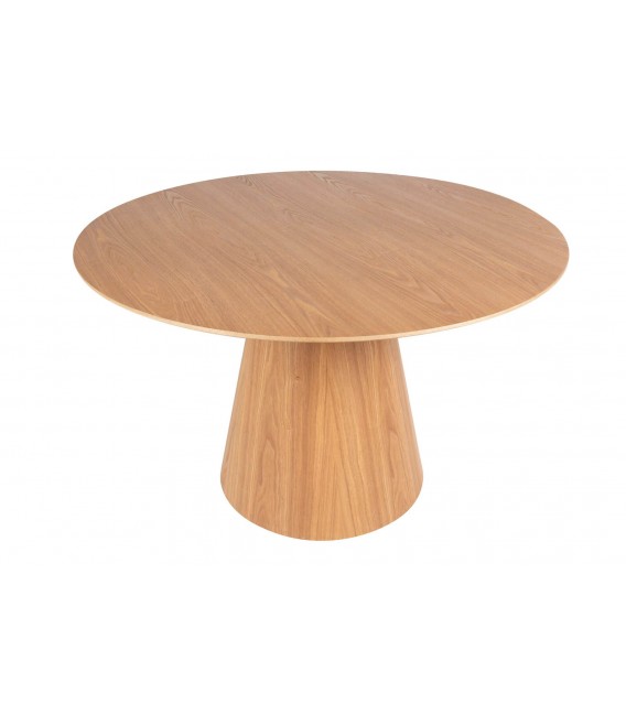 Mesa de comedor redonda 120 Ø madera natural estilo nórdico 1