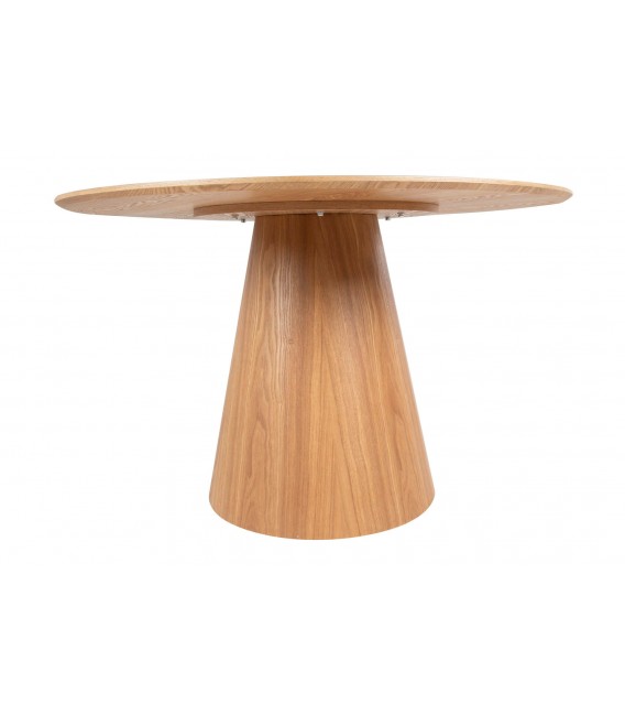 Mesa de comedor redonda 120 Ø madera natural estilo nórdico 2
