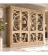 Vitrina XXL de madera de mango con celosía natural estilo colonial Mdmhogar