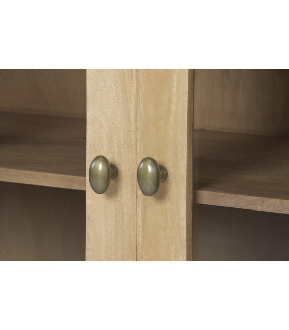 Vitrina XXL de madera de mango con celosía natural estilo colonial 6