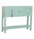 Consola de entrada verde menta estilo oriental con almacenaje