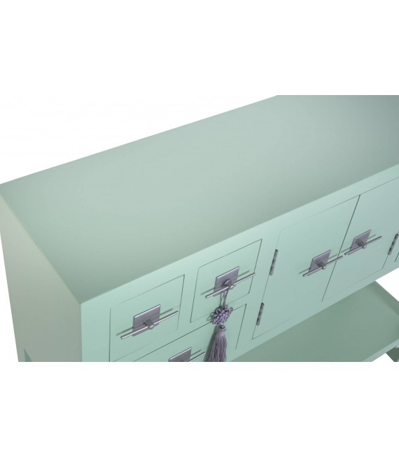 Consola de entrada verde menta estilo oriental con almacenaje 3