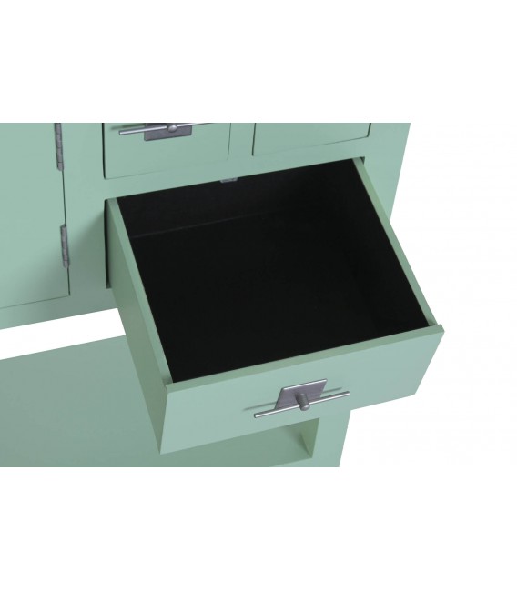 Consola de entrada verde menta estilo oriental con almacenaje 4