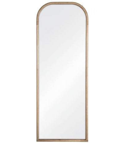 Espejo vestidor de madera natural estilo boho con marco arqueado 1