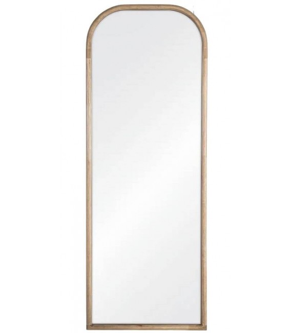 Espejo vestidor de madera natural estilo boho con marco arqueado 1