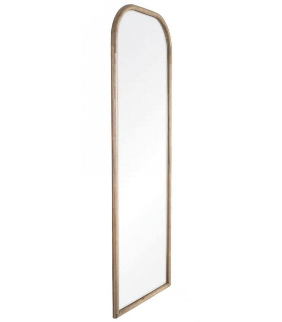 Espejo vestidor de madera natural estilo boho con marco arqueado 2