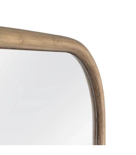 Espejo vestidor de madera natural estilo boho con marco arqueado 3