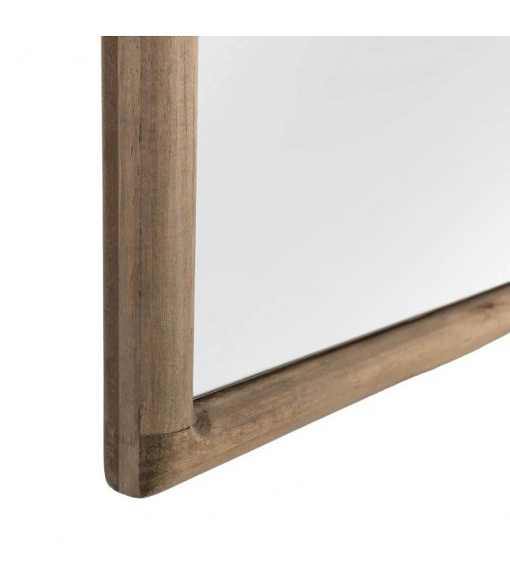 Espejo vestidor de madera natural estilo boho con marco arqueado 4