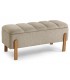 Banco pie de cama baúl beige madera natural estilo nórdico