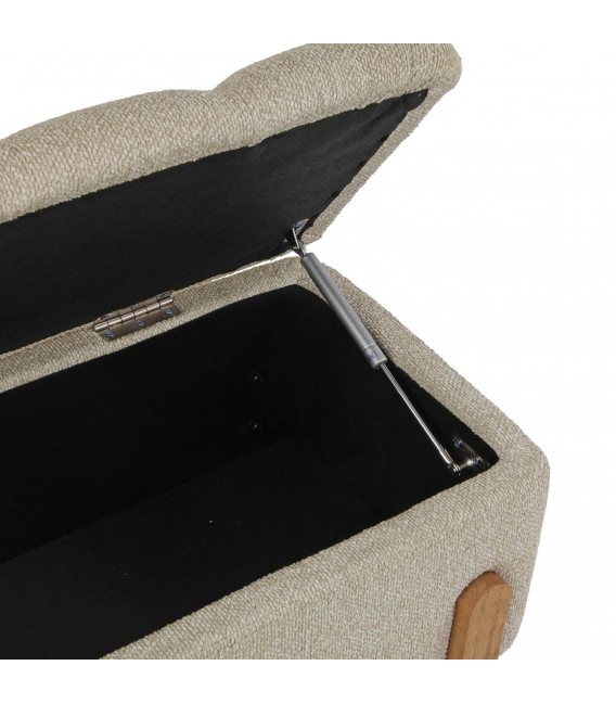 Banco pie de cama baúl beige madera natural estilo nórdico 4