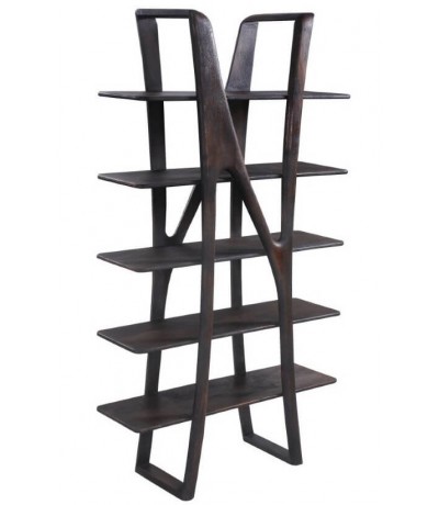 Estantería original madera maciza mango nogal estilo contemporáneo
