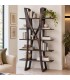 Estantería original madera maciza mango nogal estilo contemporáneo Mdmhogar