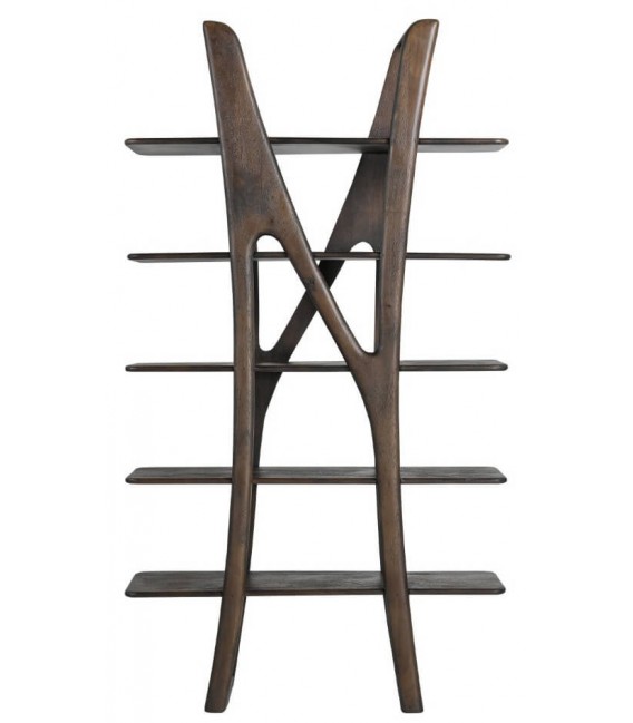 Estantería original madera maciza mango nogal estilo contemporáneo 1