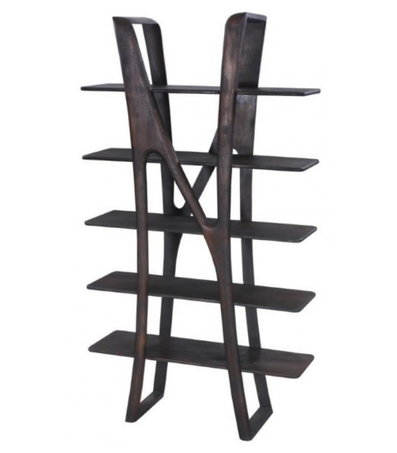 Estantería original madera maciza mango nogal estilo contemporáneo 2