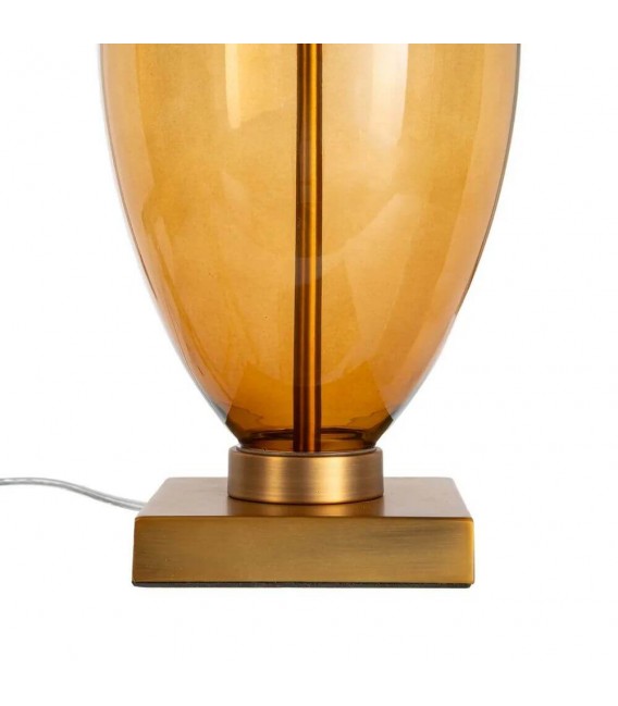 Lámpara sobremesa cristal ámbar oro viejo estilo clásico 3