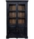 Vitrina XL madera negra decapada estilo clásico vintage 1