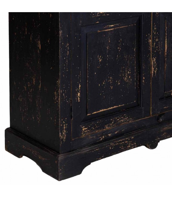 VITRINA 105 X 40 X 180 PASALIO MADERA DECAPADA EN NEGRO