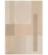 Alfombra grande de viscosa beige y topo con elegante diseño geométrico 1